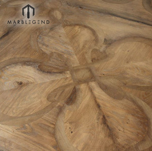 Azulejos de suelo de parquet de madera maciza de madera maciza con interior de diseño clásico con incrustaciones de diseño clásico