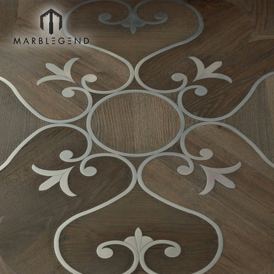 Elegant Western Style Metal Inlay Wood Inlay Parquet Flooring Tiles | Wood  Inlay | PFM-Stone \u0026 Building Art, image size:950x950