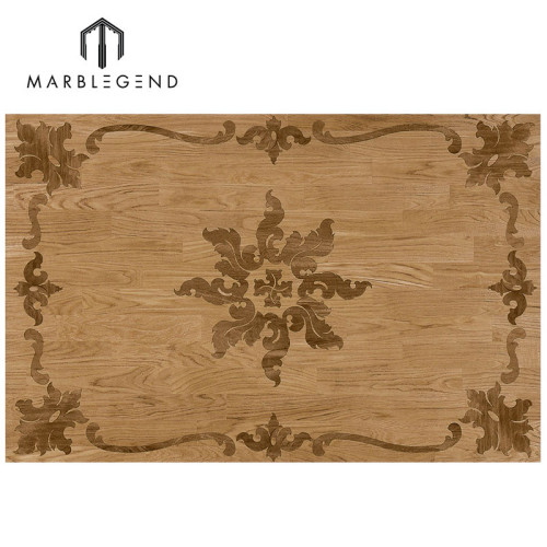 Classic Rectangle Carpet Engineered Pattern Wood Floor Inlay Medallion Flooring