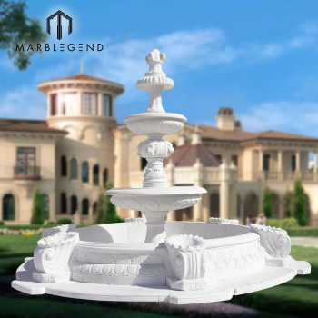 Good sale White marble backyard water fountain for outdoor decoration