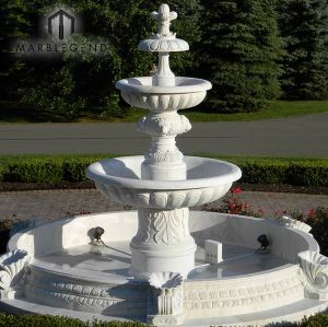 Good sale White marble backyard water fountain for outdoor decoration