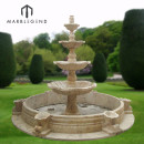 Fuente de agua de mármol de cuatro niveles de decoración al aire libre