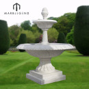 Fuente de agua de mármol blanco decoración de jardín pequeño