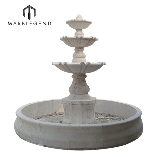 Заводская цена натуральный камень мрамор фонтан четыре наружных украшения