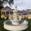 Outdoor garden use natural stone marble water fountain with figure statue