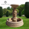 Contemporary outdoor garden beige marble water fountain with figure statue