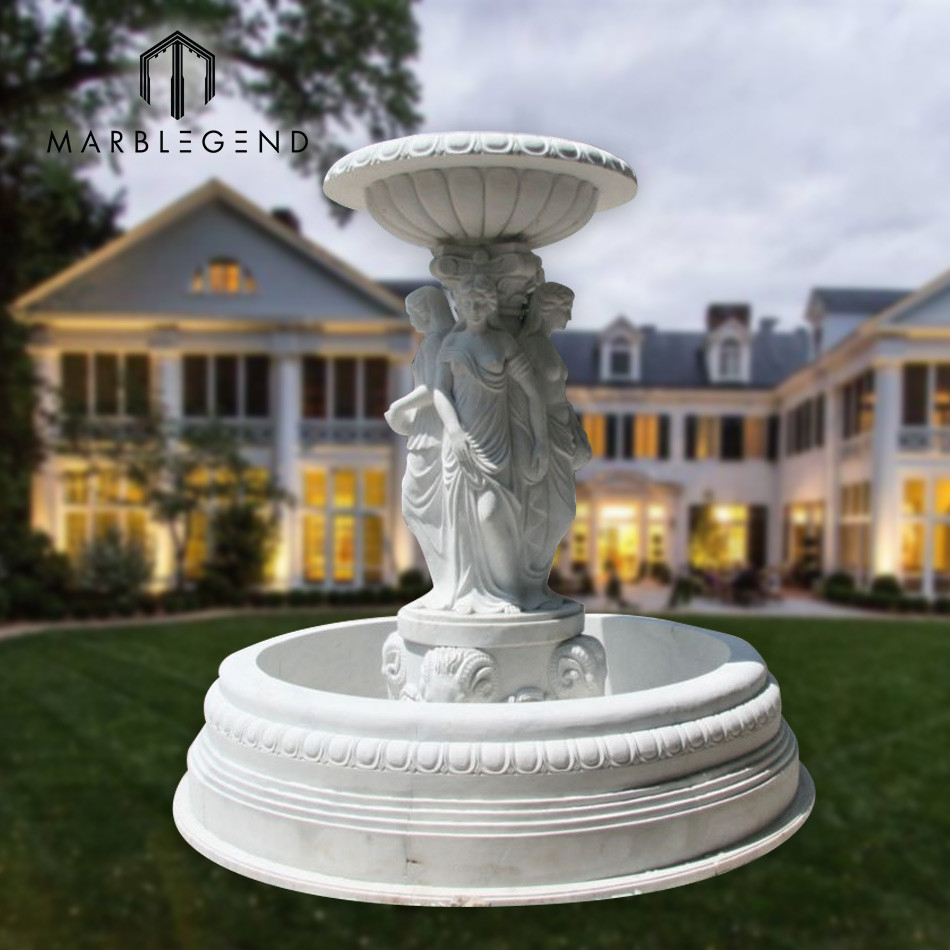 Fabricante de fuentes de agua de jardín de talla de piedra grande al aire  libre PFM | Fuente de agua de mármol, image size:950x950