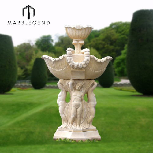 Ведущий индивидуальный дизайн Большой мраморный фонтан для украшения сада на открытом воздухе