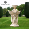 Leading outdoor marble garden fountains supplier custom large double tier carving marble statues water fountain