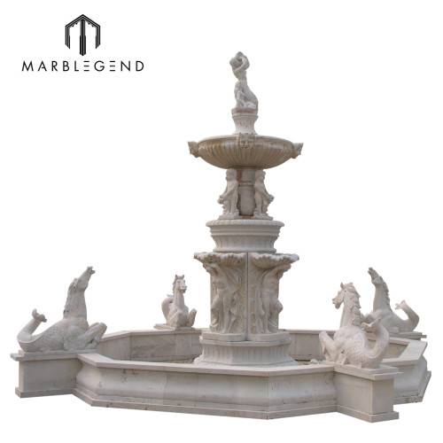 Натуральный камень большой конь и фигура статуя мраморный фонтан для украшения сада