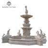 Natural stone large horse and figure statue marble water fountain for garden decoration