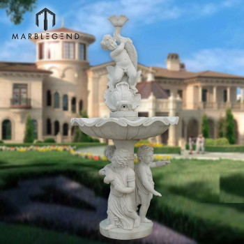 Factory price outdoor natural white marble water fountain with high quality