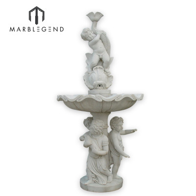 Factory price outdoor natural white marble water fountain with high quality