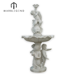 Factory price outdoor natural white marble water fountain with high quality