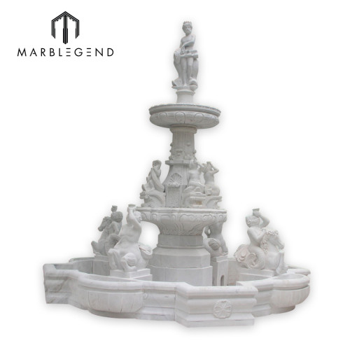 Large tropical style marble water fountain for outdoor garden use