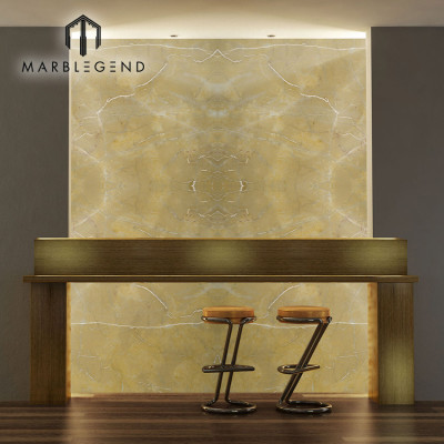 Interior Decoration Natural Spanish Amarillo Mares Gold Marble Slabs
