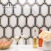 Kitchen backsplash Inara cavalier brass marble waterjet mosaic tile