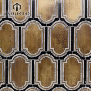 PFM interior wall decor inara strathmore brass and marble waterjet mosaic tile