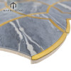 Classic luxury moirai bardiglio marble and brass waterjet mosaic  tile