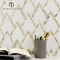 Luxurious vzag white gold marble waterjet mosaic tile for wall
