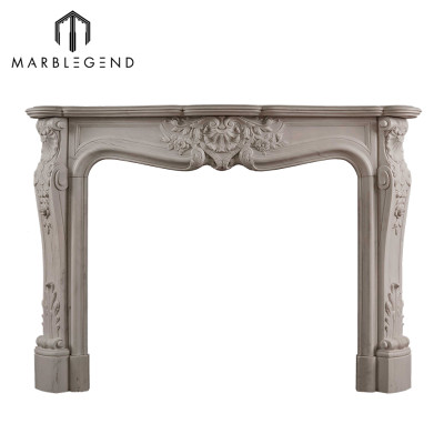 Wholesale price decoration carved Louis XV marble fireplace