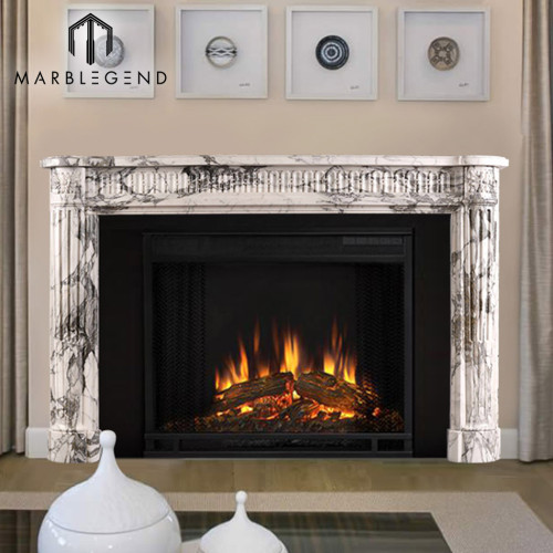 Chinese supplier carrara white marble fireplace mantel