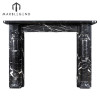 Roman design Hand carved Nero Marquina marble fireplace mantel