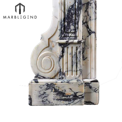 Magnificent Hand Carved Italian Marble Fireplace Mantle