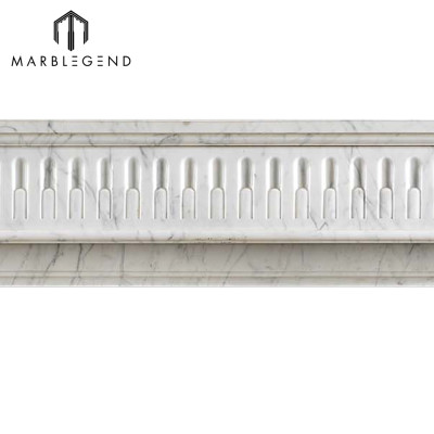 Factory price French style antique white marble fireplace
