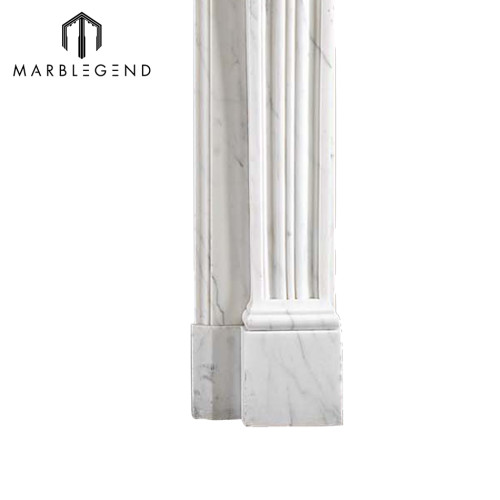 Factory price French style antique white marble fireplace