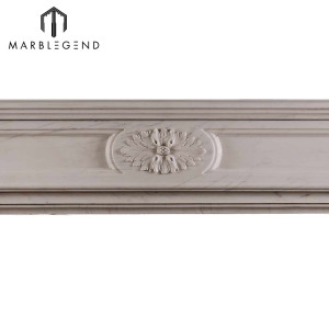 PFM High quality house decorative white carved marble fireplace
