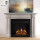 Simple design hand carved white marble stone fireplace surround