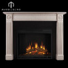 Custom Classical French Style White Marble Fireplace Surround