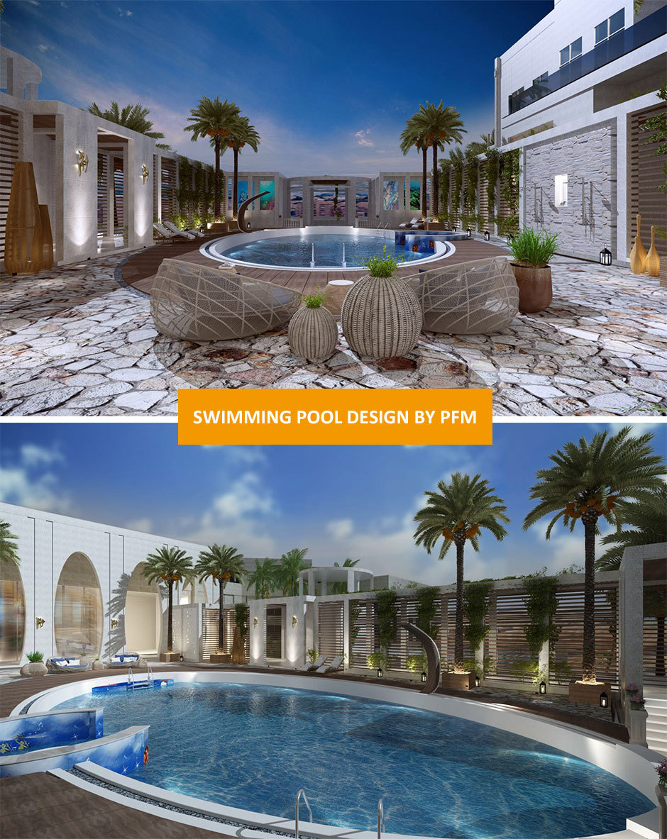 Qatar Doha Swimming Pool Project Case Pfm Villa Fit Out Solution