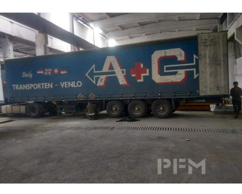 First container of white marble from Tajikistan arrived to Doha, Qatar.