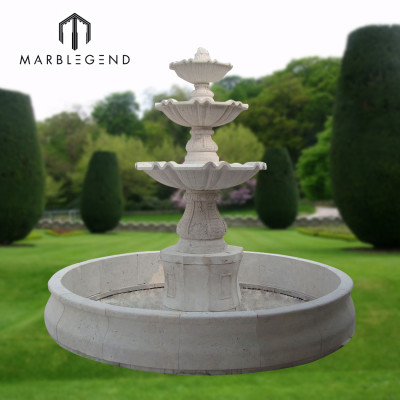 Factory price natural stone marble water fountain four outdoor decoration
