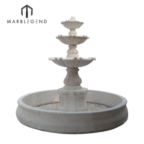 Factory price natural stone marble water fountain four outdoor decoration