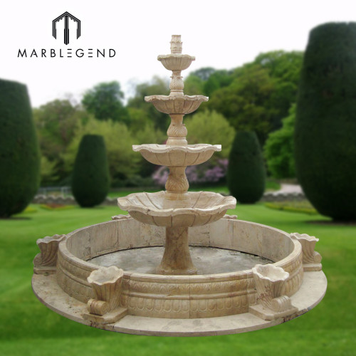Outdoor Garden Decoration Four Tier Marble Water Fountain
