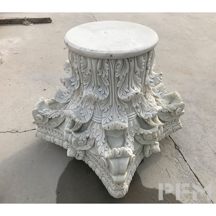 PFM hand carved marble column cap