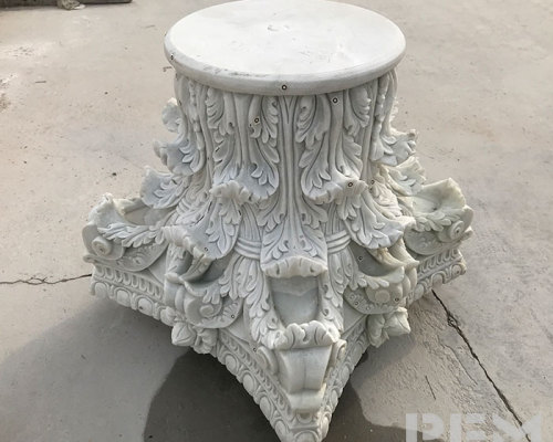 PFM hand carved marble column cap