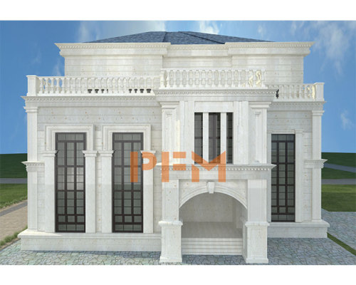 Two versions of facade exterior wall 3D rendering