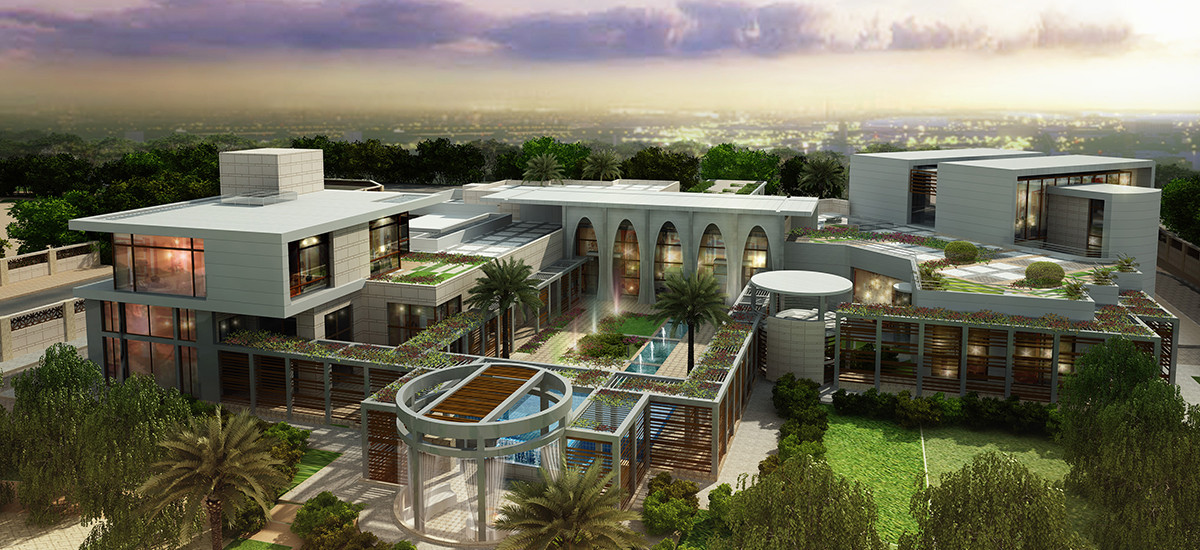 Doha Modern Palace Project-3D exterior villa design