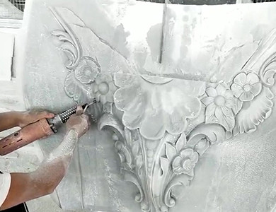 Fuente de Chechenia y decoración fuente de mármol tallado a mano