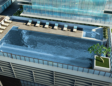 Diseño de piscina exterior Diamond Twin Tower