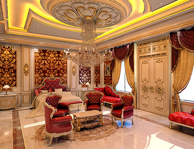 Private Palace And Majlis master bedroom design