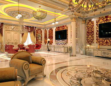 تصميم قصر خاص ومجلس غرفة نوم رئيسية