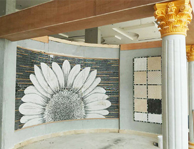 Riyadh Showroom background wall after installation
