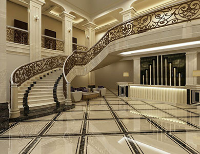 Qatar Curved Staircase 3d design