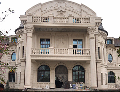 Tajikistan Private Villa limestone exterior wall