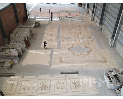 PFM completed marble waterjet medallion